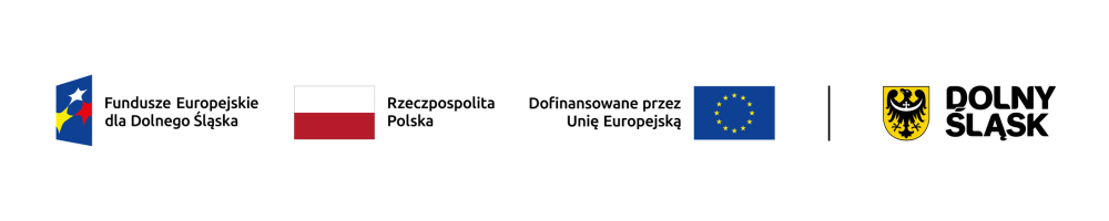 belka z logotypami podmiotów Unii Europejskiej oraz województwa dolnośląskiego, wskazująca na sponsorów i fundatorów konkursu